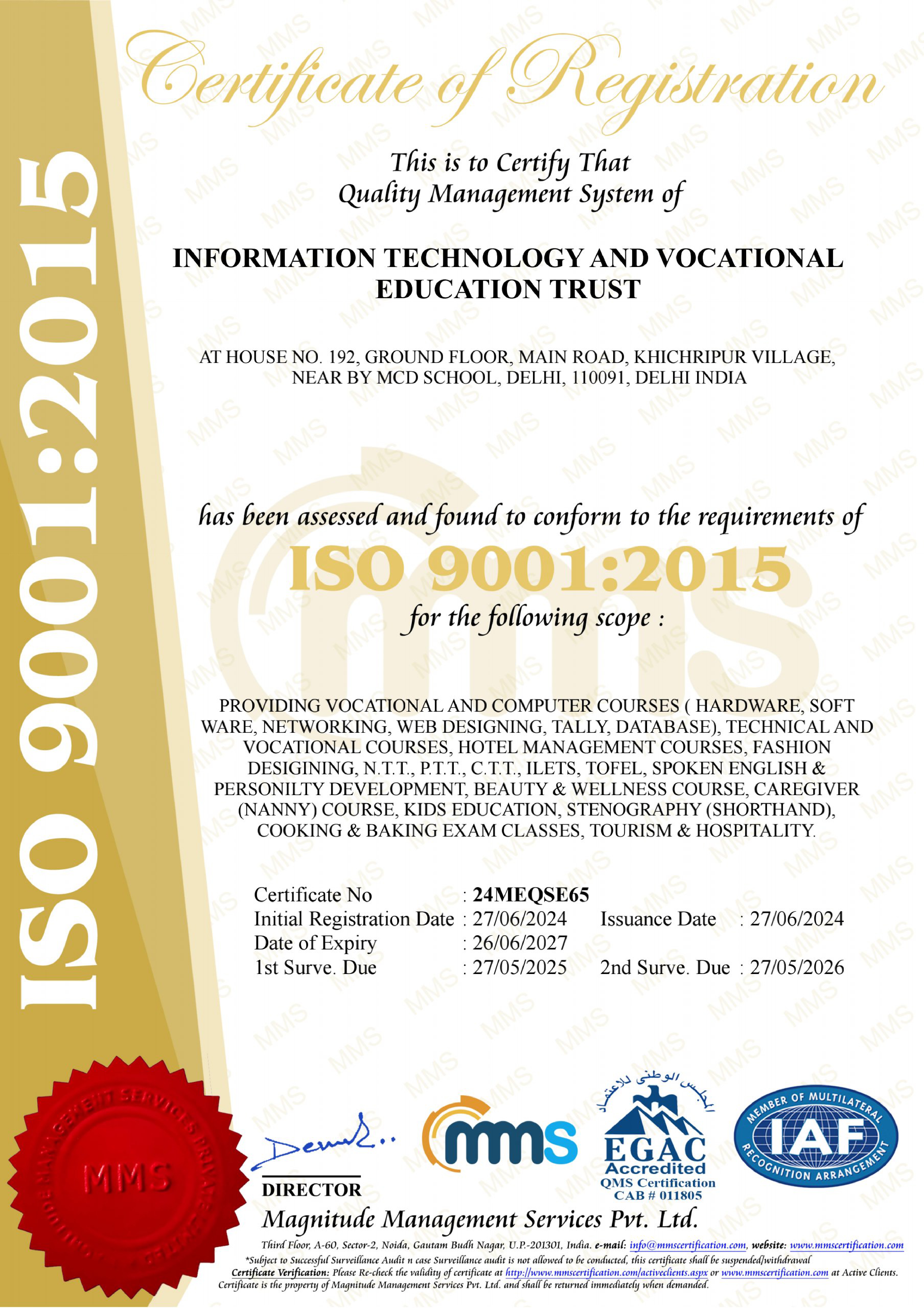 ISO Certificate